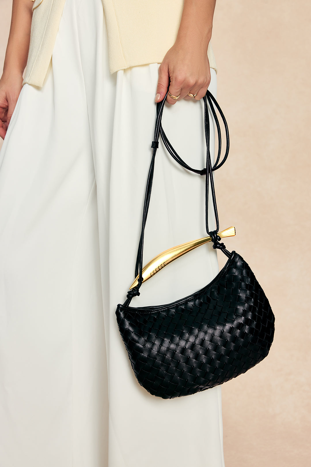 Voralis woven tote bag - side profile view