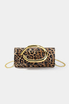 Voralis metallic faux leather clutch bag - front view