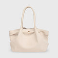 Voralis Ginny cream vegan suede tote bag - front view