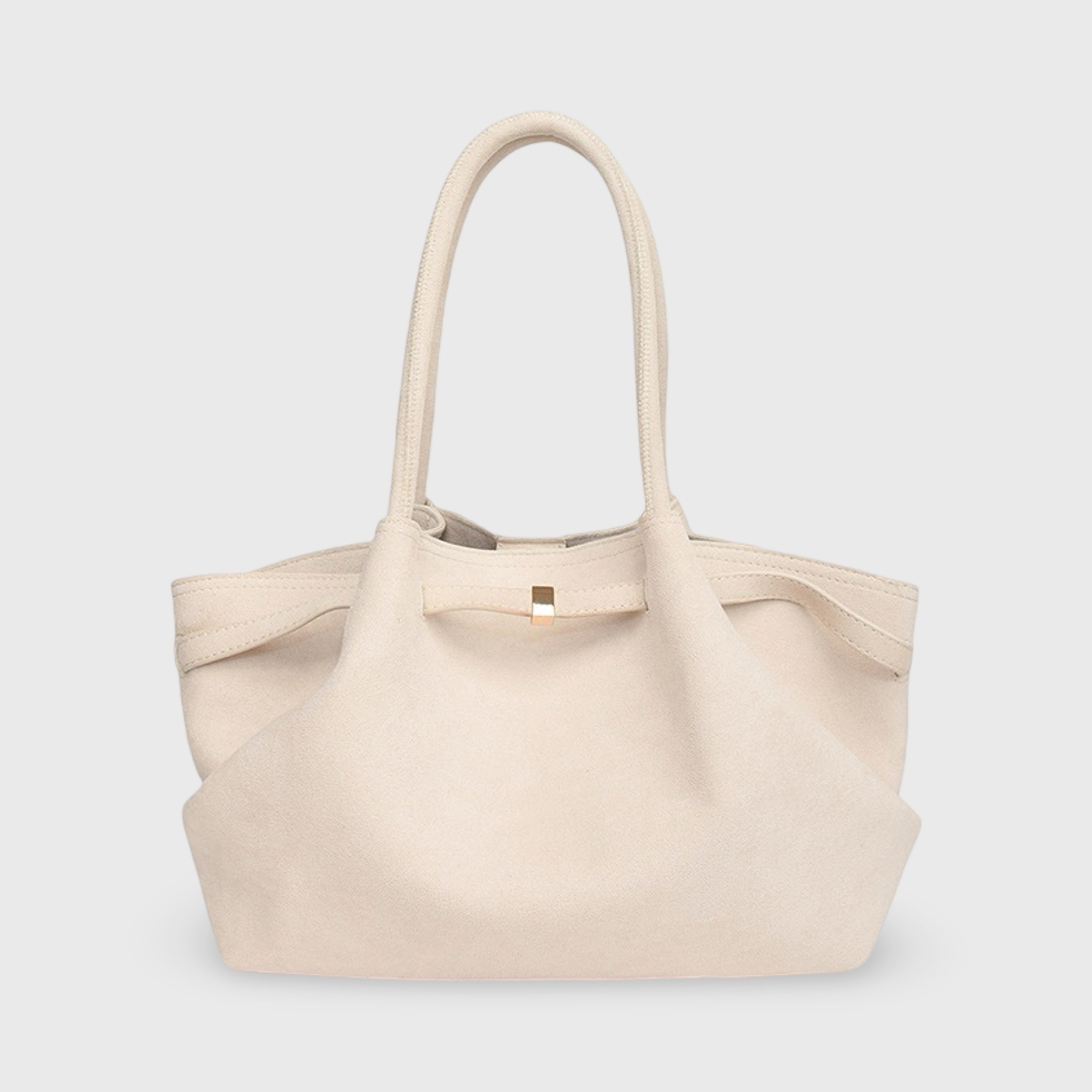 Voralis Ginny cream vegan suede tote bag - front view