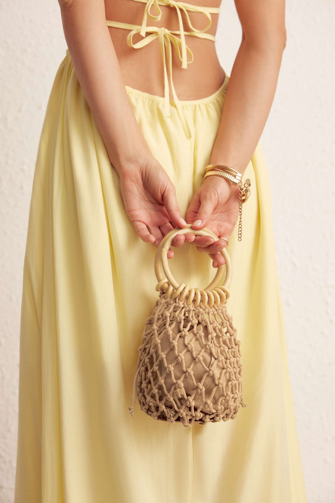 Voralis khaki tote bag - interior and lining detail