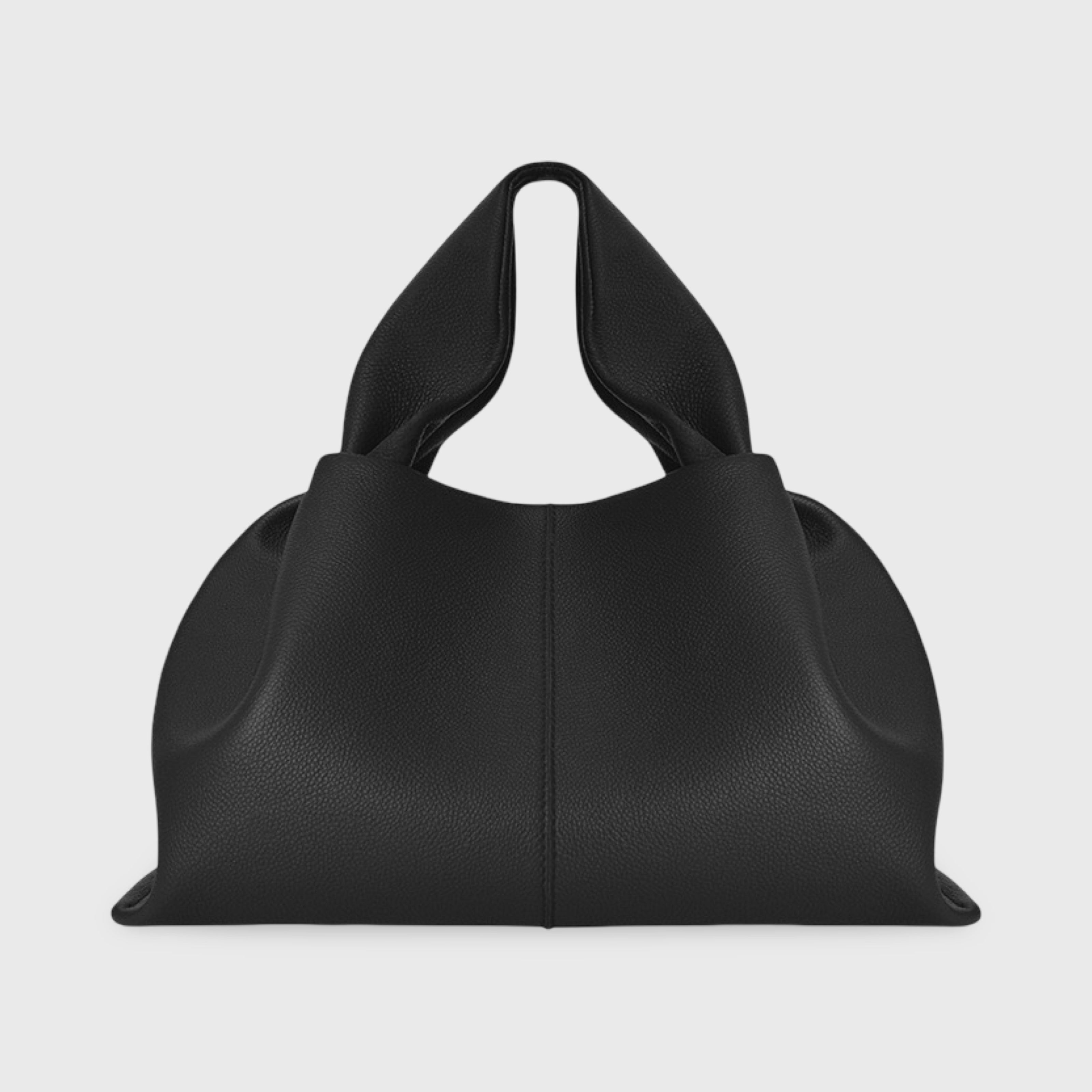 Voralis black premium cloud vegan leather bag - front view