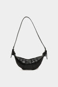 Voralis black faux leather shoulder bag - front view