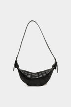 Voralis black faux leather shoulder bag - front view
