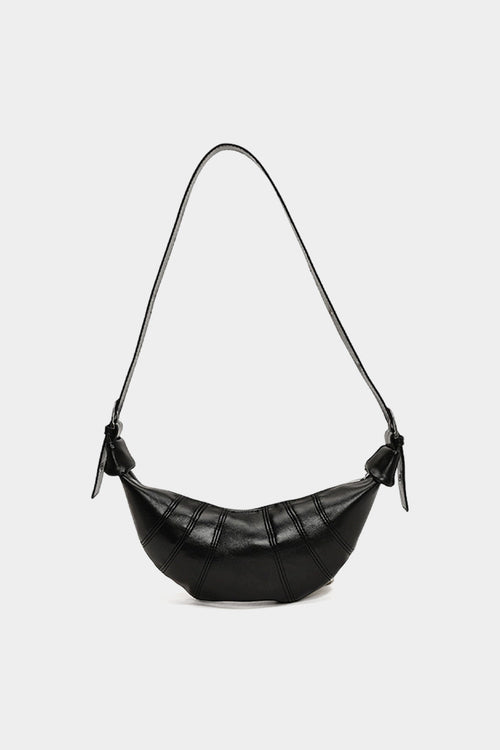 Voralis black faux leather shoulder bag - front view