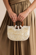 Voralis pearl shell clutch bag - lifestyle shot