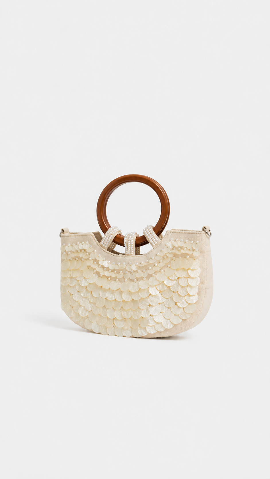 Voralis pearl shell clutch bag - shell texture detail