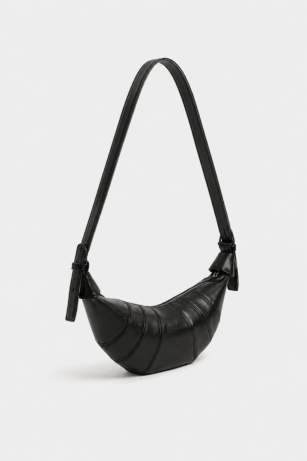 Voralis black faux leather shoulder bag - lifestyle shot