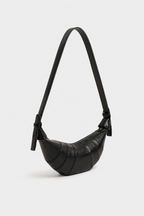 Voralis black faux leather shoulder bag - lifestyle shot