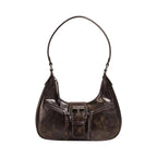 Voralis Jenice brown vegan leather crossbody bag - front view