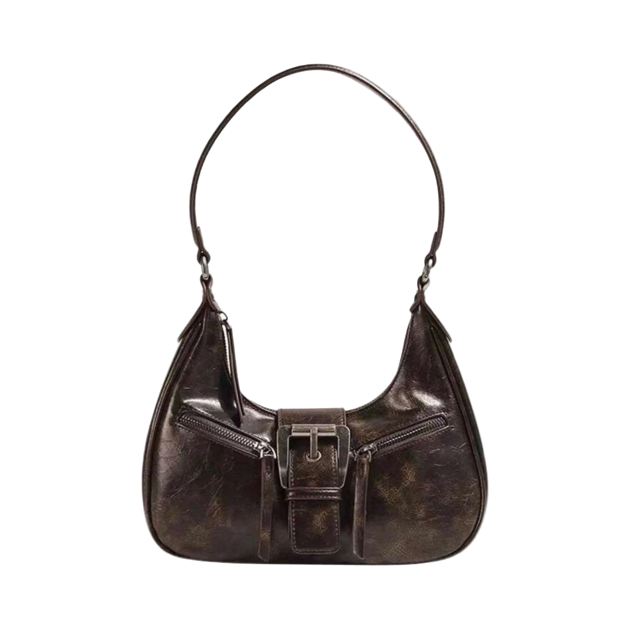 Voralis Jenice brown vegan leather crossbody bag - front view