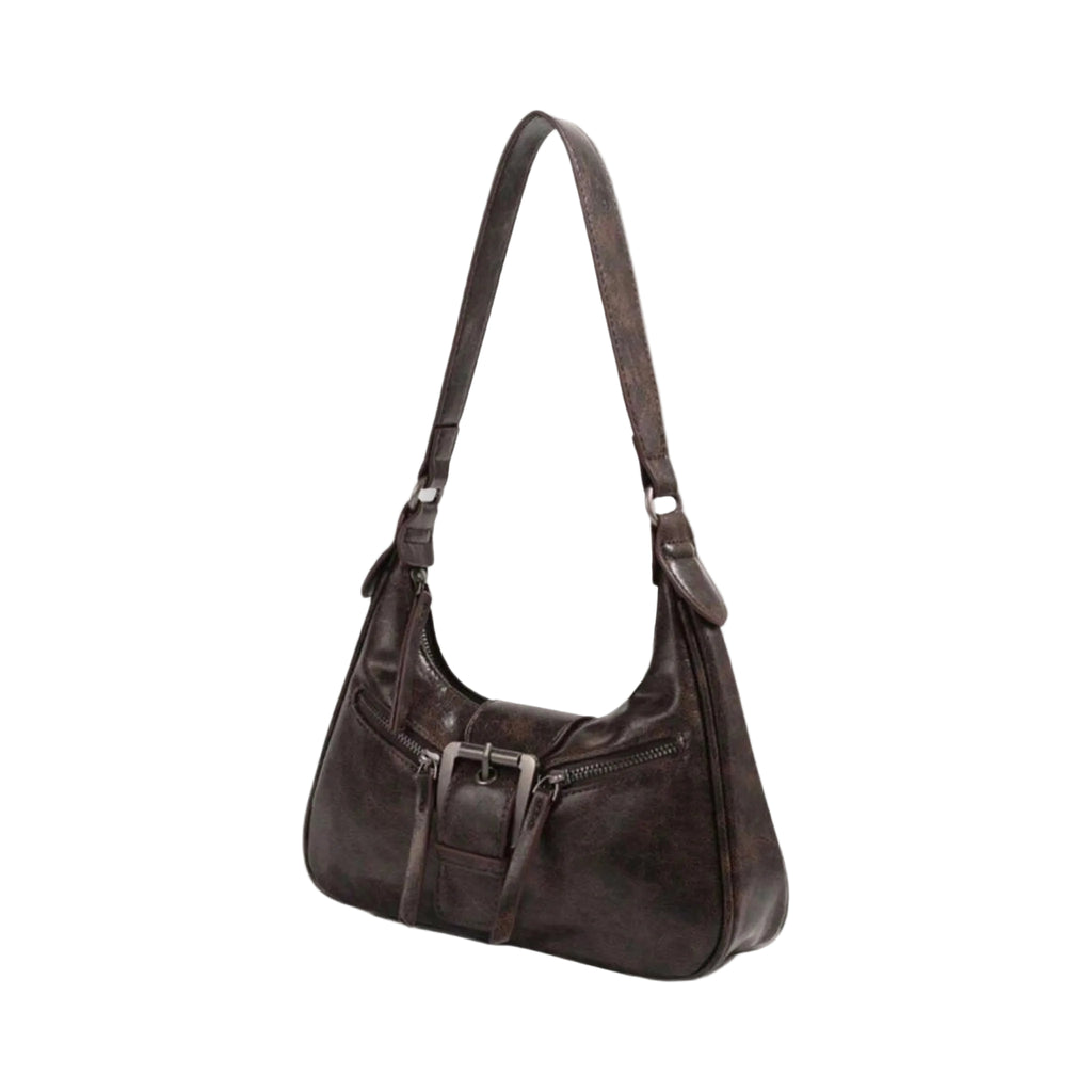 Voralis vegan leather crossbody bag - side profile view