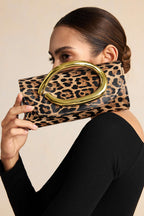 Voralis metallic clutch bag - hardware detail